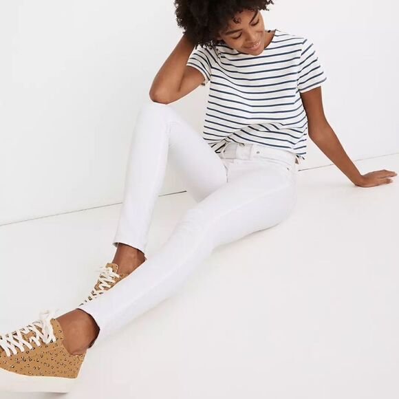 Madewell 10" High-Rise Skinny Jeans in Pure White* - Picture 2 of 9